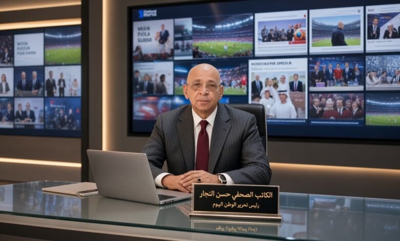 حسن النجار كاتبًا صحفيا ومستشارًا في الشؤون السياسية الدولية ورئيس تحرير الوطن اليوم