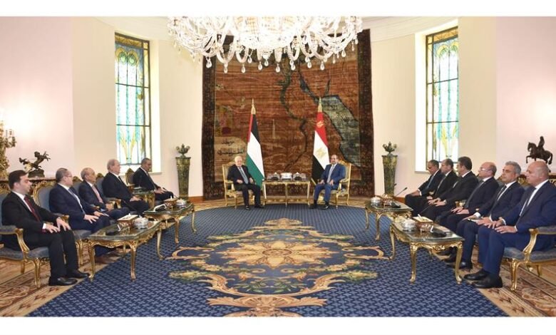 السيسي ونظيرة الفلسطيني يبحثان تطورات القضية الفلسطينية.. ومصر تجدد رفض التهجير