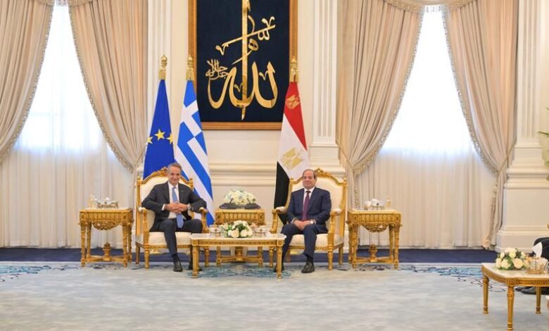 السيسي يستقبل رئيس الوزراء اليوناني ويبحثان تعزيز الشراكة والتعاون الاستراتيجي