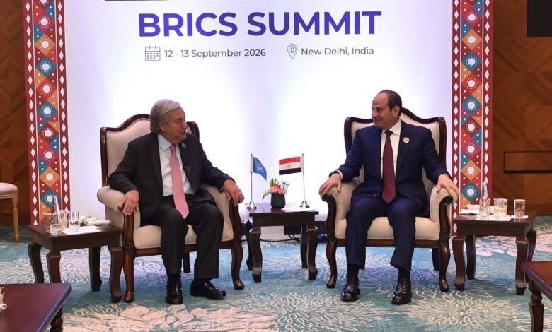 السيسي يلتقي جوتيريش في نيودلهي ويؤكد دعم مصر لإصلاح العمل الأممي