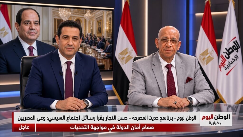 الكاتب الصحفي حسن النجار والاعلامي اكرم سعد في برنامج حديث المصارحة من الوطن اليوم