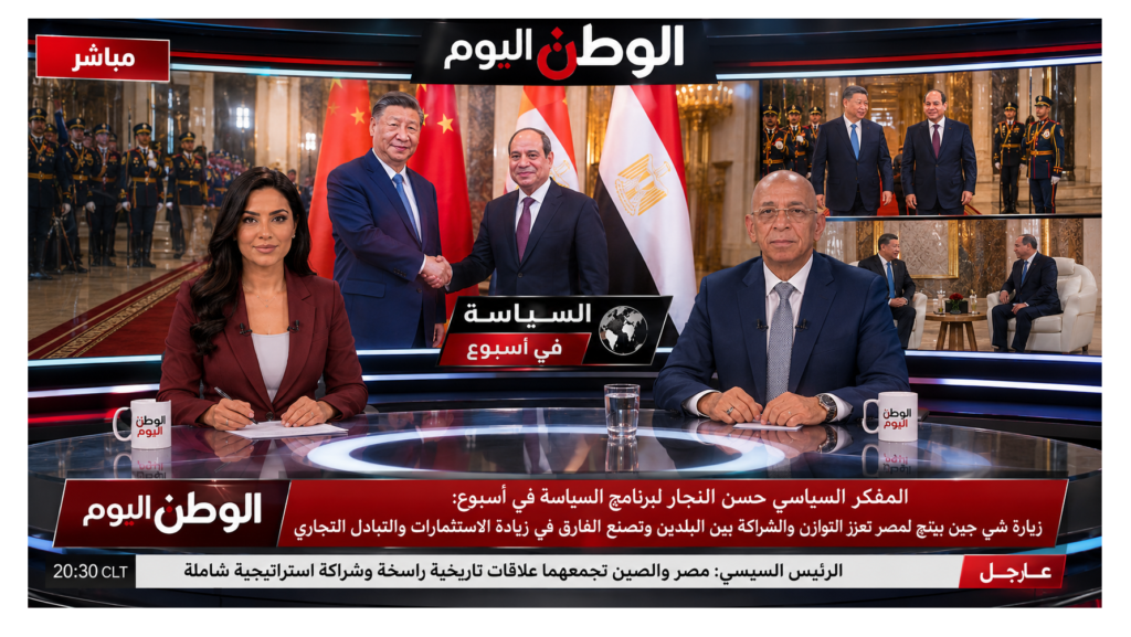 المفكر السياسي حسن النجار لبرنامج السياسة في أسبوع: زيارة شي جين بينج لمصر تعزز التوازن والشراكة