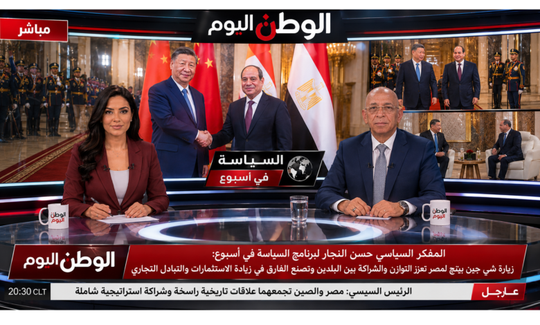 المفكر السياسي حسن النجار لبرنامج السياسة في أسبوع: زيارة شي جين بينج لمصر تعزز التوازن والشراكة