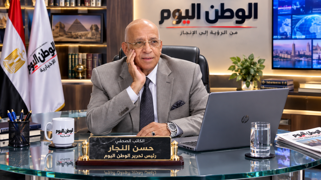 حسن النجار كاتبًا صحفيا ومستشارًا في الشؤون السياسية الدولية ورئيس تحرير الوطن اليوم