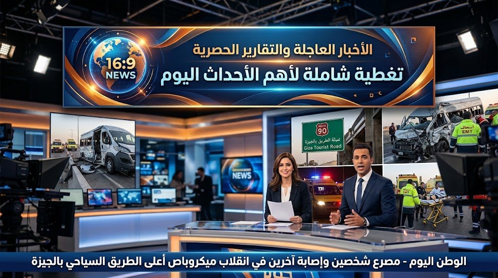 مصرع شخصين وإصابة آخرين في انقلاب ميكروباص أعلى الطريق السياحي بالجيزة