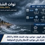 مواعيد نوات الشتاء 2026 و2027.. تعرف على مواعيد الأمطار والرياح المتوقعة