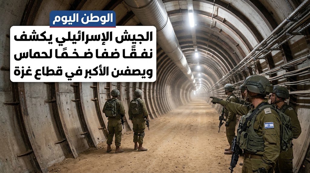 الجيش الإسرائيلي يكشف نفقًا ضخمًا لحماس ويصفه من الأكبر في قطاع غزة