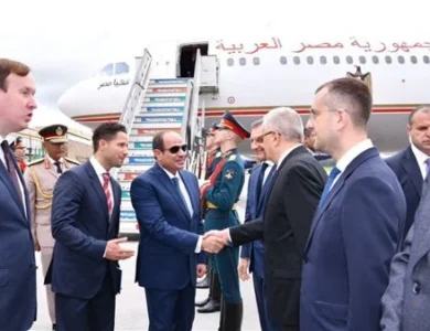 الرئيس المصري عبد الفتاح السيسي يصل موسكو لرئاسة وفد مصر بالقمة الروسية الأفريقية الثالثة