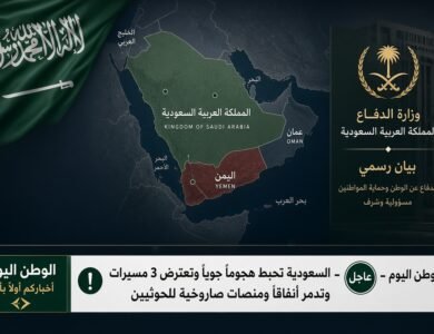 السعودية تحبط هجومًا جويًا وتعترض 3 مسيرات وتدمر أنفاقًا ومنصات صاروخية للحوثيين