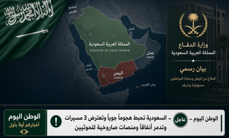 السعودية تحبط هجومًا جويًا وتعترض 3 مسيرات وتدمر أنفاقًا ومنصات صاروخية للحوثيين