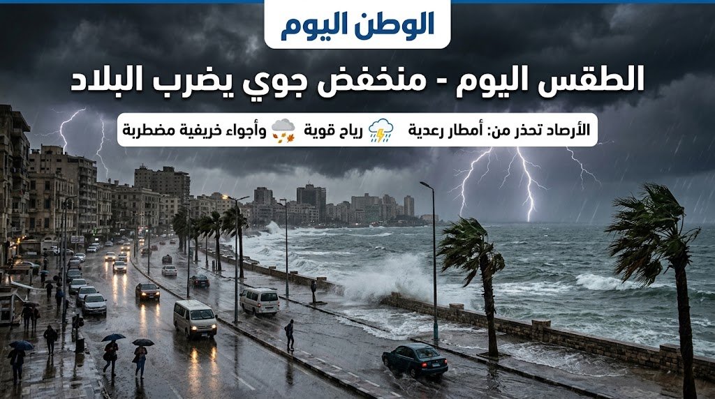 الطقس اليوم - منخفض جوي يضرب البلاد.. الأرصاد تحذر من أمطار رعدية ورياح وأجواء خريفية اليوم