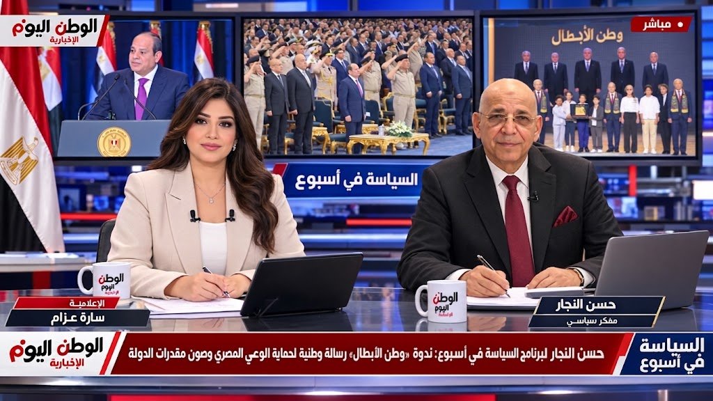 المفكر السياسي حسن النجار والاعلامية سارة عزام