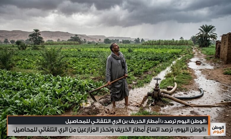 «الوطن اليوم» ترصد اتساع أمطار الخريف وتحذر المزارعين من الري التلقائي للمحاصيل