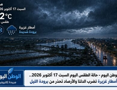 حالة الطقس اليوم السبت 17 أكتوبر 2026.. أمطار غزيرة تضرب الدلتا والأرصاد تحذر من برودة الليل