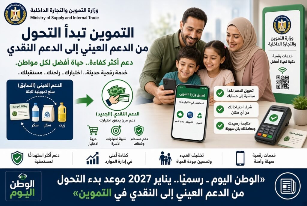 رسميًا.. يناير 2027 موعد بدء التحول من الدعم العيني إلى النقدي في التموين