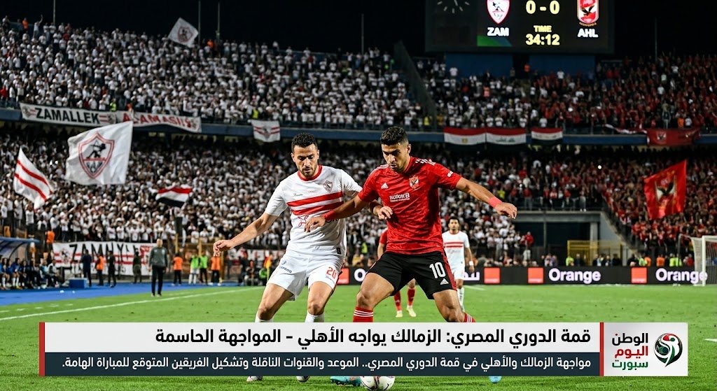 مواجهةالزمالك والأهلي في قمة الدوري المصري.. الموعد والقنوات الناقلة وتشكيل الفريقين 